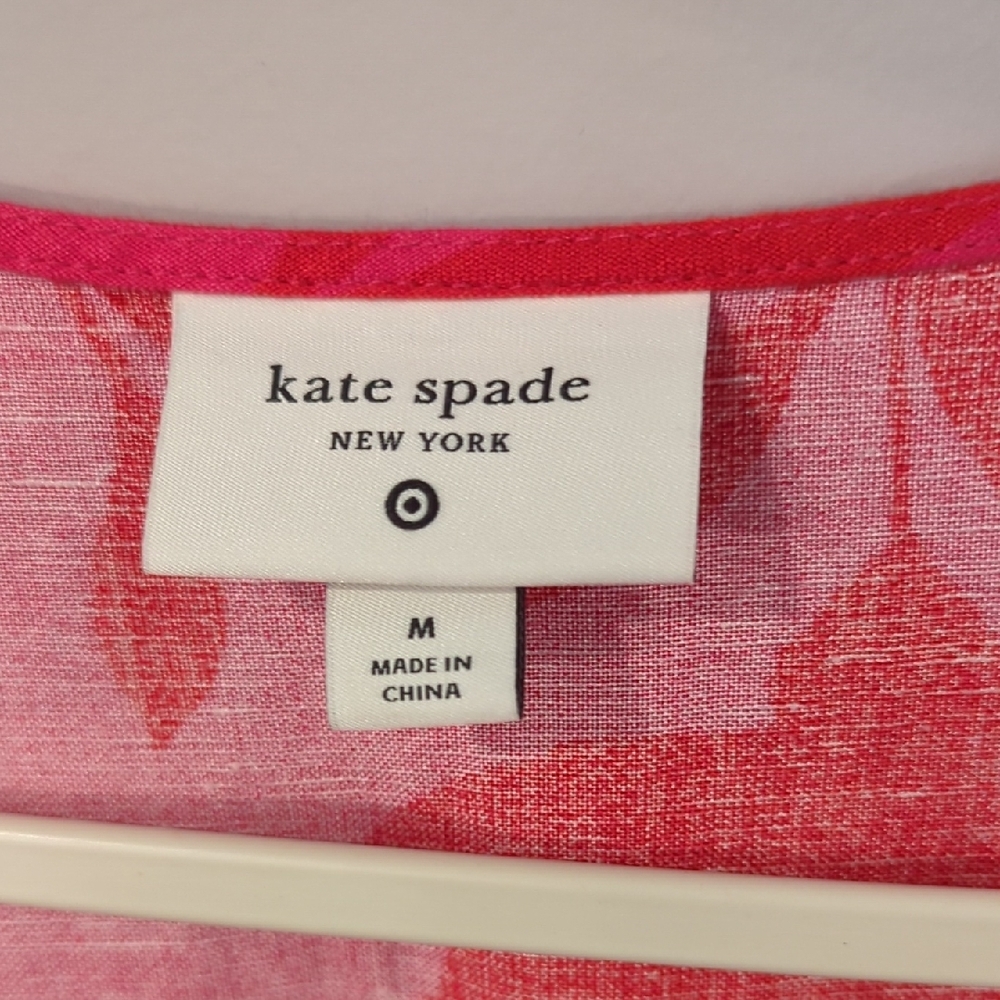 Kate Spade x Target Maxi Dress Classic Rose Linen Long Sleeve size Medium - Picture 4 of 11